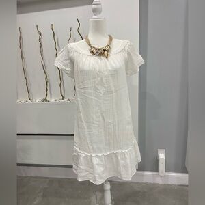 beachlunchlounge White Ruffle Hem Midi Dress